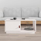 vidaXL Klubska mizica bela 80x50x35,5 trdna borovina Cene