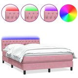 Box Spring krevet s madracem ružičasti 160x220 cm baršun | shoptok.hr