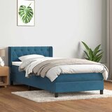 Box spring postelja z vzmetnico temno modra 80x220 cm žamet, (21793218) | Shoptok.si