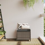 Vrtni tabure s jastukom sivi 58x46x46 cm od poliratana | Eponuda.com