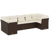  7-dijelni set vrtnih sofa od poliratana s jastucima smeđi | shoptok.hr