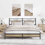 vidaXL Posteljni okvir brez vzmetnice hrast 160x200 cm inženirski les Cene