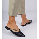 D/CEO marka niezdefiniowana Black elegant slides decorated with a chain Gerita | Shoptok.si