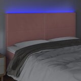  LED uzglavlje ružičasto 160x5x118/128 cm baršunasto | shoptok.hr