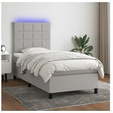  Box spring s madracem LED svjetlosivi 90x200 cm tkanina | shoptok.hr