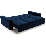 Cosmopolitan Design Modra žametna raztegljiva sedežna garnitura s prostorom za shranjevanje 235 cm Kyoto – | Shoptok.si