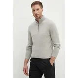 Calvin Klein Volnen pulover moški, siva barva
