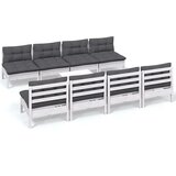 The Living Store Vrtna sedežna garnitura 9-delna z blazinami trdna borovina - Vrtna Sedežna Garnitura, (21460321) | Shoptok.si