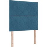 Box Postelja z vzmetnico z vzmetnico Temno modra 120 x 200 cm Žamet, (5000128420) | Shoptok.si
