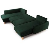 Bonami Selection Tamno zelena sklopiva/s prostorom za odlaganje kutna garnitura od samta (s lijevim kutom/u obliku slova "U") Tori – | shoptok.hr