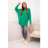 Kesi Women's cotton sweatshirt with a wide ribbed hem green | shoptok.hr
