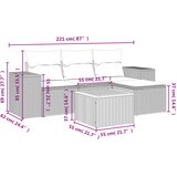  5-dijelni vrtni set sofa s jastucima bež od poliratana | shoptok.hr
