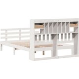 vidaXL Knjižna postelja brez ležišča bela 140x190 cm trdna borovina | Shoptok.si