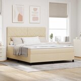  Krevet s opruga kutije s uzglavljem Krema 180 x 200 cm tkanina | shoptok.hr