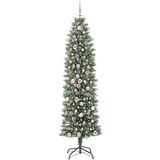 vidaXL Umetno vitko božično drevo med 300 LED Zelena in bela 210 cm | Shoptok.si