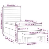  Okvir kreveta s oprugama i madrac svjetlosivi 90x200cm tkanina | shoptok.hr