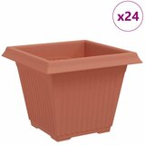 vidaXL Kvadratna cvetlična posoda 24 pcs Kamnito rdeča 38 x 38 x 30 cm, (5000207778) Cene