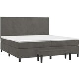  Krevet s oprugama i madracem tamnosivi 200x200 cm baršunasti | shoptok.hr