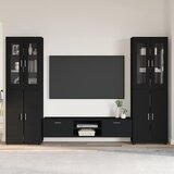  Set TV komoda FLORIN 3 kom. Crna Konstruirano drvo | shoptok.hr