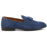 Duca di Morrone Slips on Ascanio - Suede Blue Modra Cene