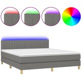  box spring s madracem LED tamnosivi 180x200 cm tkanina | shoptok.hr