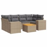 Maison Chic Seti vrtnega pohištva - Vrtna garnitura - Vrtni pohištvo set 7-delna z blazinami bež poli ratan, (21803232) | Shoptok.si
