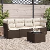  5-dijelni set vrtnih sofa s jastucima poliratan smeđi | shoptok.hr