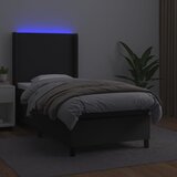  box spring s madracem LED crni 90x200 cm od umjetne kože | shoptok.hr