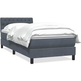 vidaXL Box spring krevet s madracem tamnosivi 90x220 cm baršunasti Cijene