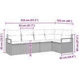  Set sofe 5 kom. Crna poliratan 232 x 122 x 85 cm | shoptok.hr