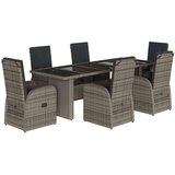 vidaXL 7-dijelni vrtni blagovaonski set sivi od poliratana | shoptok.hr