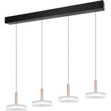  Črno-bela in zlata LED zatemnitvena viseča svetilka s steklenim senčilom Celeste – Cene