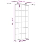  Klizna vrata s priborom crna 90 x 205 cm od ESG stakla | shoptok.hr