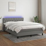 The Living Store Box spring postelja z vzmetnico LED temno siva 140x200 cm blago - Box Spring Postelja, (21515228) Cene