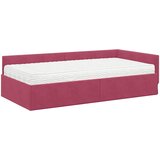  Kutni krevetni okvir s madracem 2 kom. Vinska crvena 80 x 200 cm | Shoptok.si