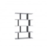 Hanah home Harmon antracit bijela polica za knjige 90x25x127,4 cm, siva | Eponuda.ba