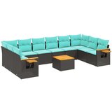  11-dijelni set vrtnih sofa od poliratana s jastucima crni | shoptok.hr