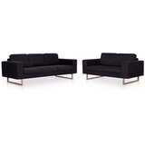 Maison Chic Sedežna garnitura - kavč 2-delna blago črna, (21728430) | Shoptok.si