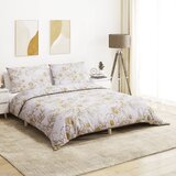 vidaXL Set posteljine za poplun bijelo-smeđi 200x200 cm pamučni cijene