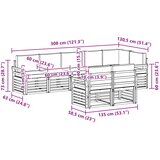  Set vanjskih sofa 8 pcs Bijela i bež 308 x 130,5 x 73 cm | shoptok.hr