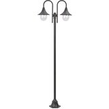 vidaXL vrtna ulična svetilka 220 cm E27 aluminij 2 svetilki bronasta Cene