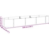  Vrtna sadilica od pocinčanog čelika 320 x 80 x 44 cm srebrna | shoptok.hr