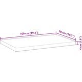  Površina za umivaonik neobrađena 100x50x4 cm od drva bagrema | shoptok.hr