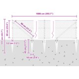 vidaXL Šestkotna Ograja Siva 0,6x10 m Jeklo, Ograjni Stebri s Špico 7 kos Ø32 mm 80 cm Galvanizirano Jeklo | Shoptok.si