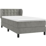 Box spring krevet s madracem svjetlosivi 90x190 cm baršunasti | shoptok.hr