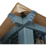  Sjenica sa zastorom 300 x 300 cm smeđe-siva aluminijska | shoptok.hr