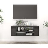  Zidni TV ormarić visoki sjaj crni 102 x 35 x 35 cm od iverice | shoptok.hr