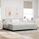  LED Box Spring Krevet Svijetlo siva 200 x 200 cm Baršun | shoptok.hr