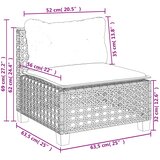  7-dijelni set vrtnih sofa od poliratana s jastucima crni Crna 55 x 55 x 36 cm | shoptok.hr