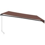 Tenda na ručno uvlačenje s LED smeđa 500 x 350 cm | shoptok.hr